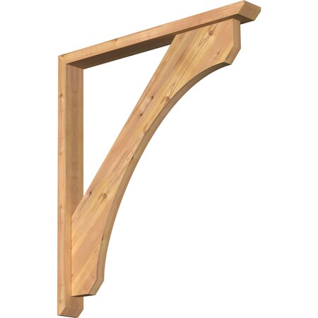 Ekena Millwork Legacy Slat Smooth Bracket w/ Offset Brace, Western Red Cedar, 3 1/2"W x 32"D x 36"H BKT0402X32X36LEC06SWR
